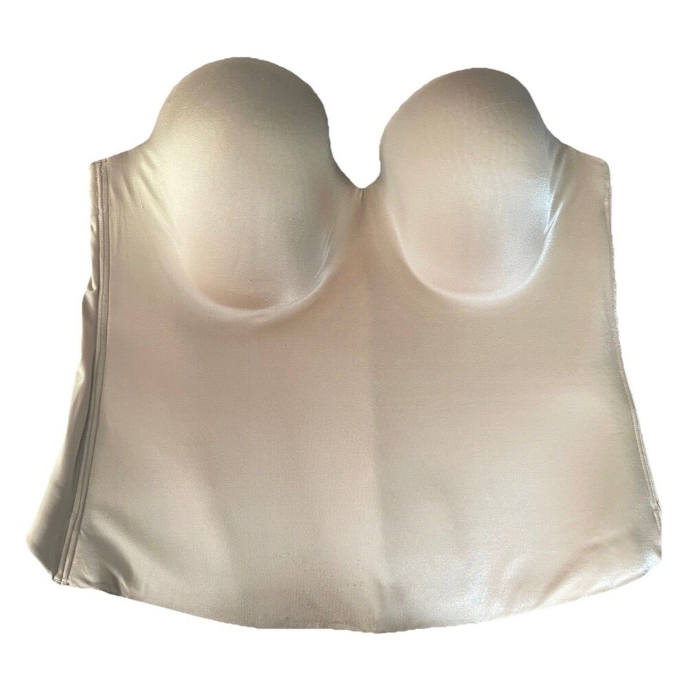 Fine Lines Low Back Convertible Shaping Strapless Bustier, Nude, 38G Longline